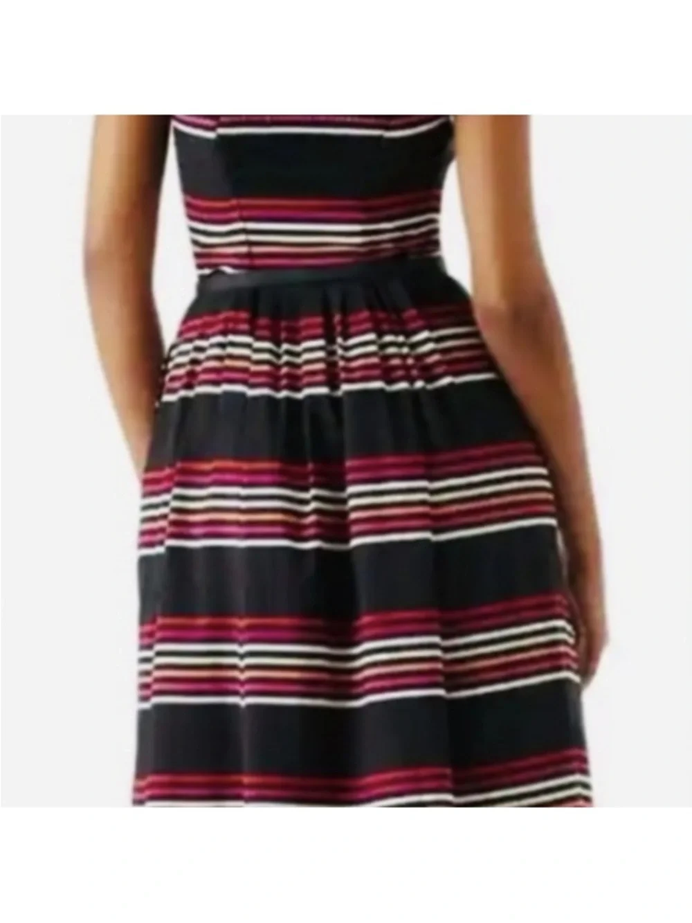 White House black market striped strapless dress